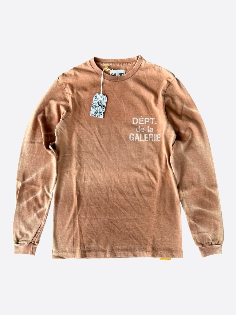 Gallery Dept Faded Brown & White Logo Longsleeve T-Shirt